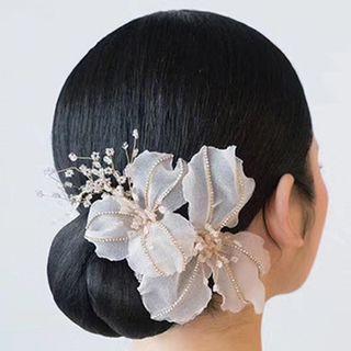 Wedding Fabric Flower Branches Headpiece Headpiece - White - One Size