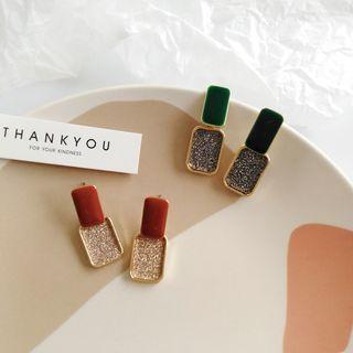 Glaze Glitter Rectangle Dangle Earring