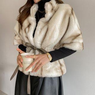 Eco-fur Peplum Jacket