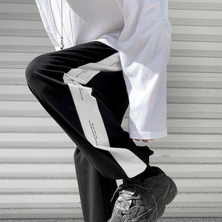 Elastic-waist Color-block Sweatpants