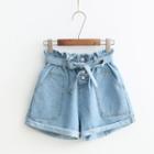 High-waist Denim Straight Leg Shorts