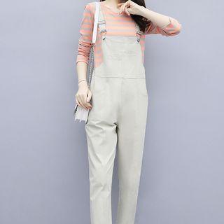 Set: Striped Long-sleeve T-shirt + Crop Jumper Pants