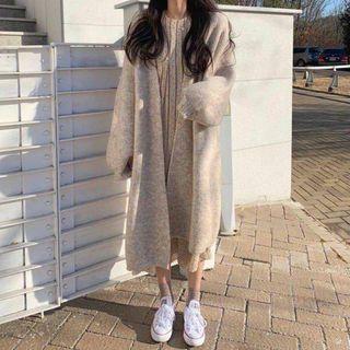 Open-front Midi Cardigan / Midi A-line Dress