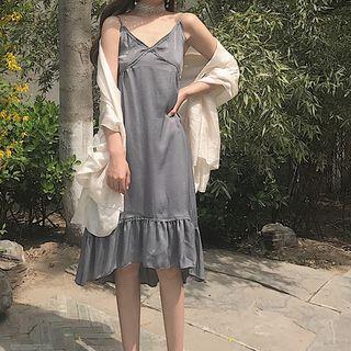 V-neck Mermaid Midi Tank Dress