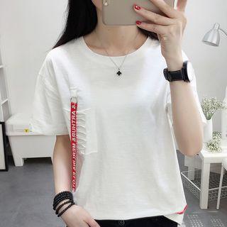 Short-sleeve T-shirt With Lettering Strap