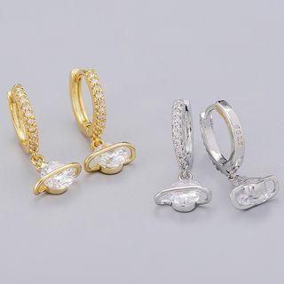 Planet Rhinestone Drop Earring