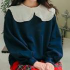 Frilled Puritan-collar Sweatshirt
