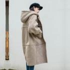 Open-front Faux Shearling Hooded Coat As Shown In Figure - One Size
