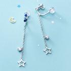 Rhinestone Clip-on Earring 1 Pair - S925 Silver - Silver - One Size