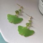 Leaf Acrylic Dangle Earring 1 Pair - 4 - Green - One Size
