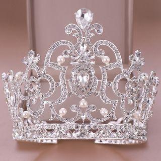 Wedding Faux Pearl Faux Crystal Tiara Silver - One Size