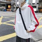 Mock-neck Colored Panel Sweatshirt