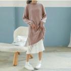 Long-sleeve Mock-neck Knit Dress / Lace Dress