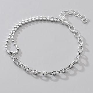 Asymmetrical Layered Sterling Silver Bracelet