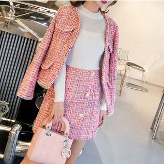 Set: Tweed Jacket + High Waist Tweed Skirt