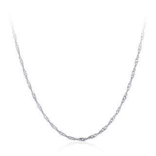 Fashion Simple Plated Platinum Water Wave Necklace Silver - One Size