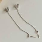 925 Sterling Silver Chained Cuff Earring 1 Piece - Silver - One Size