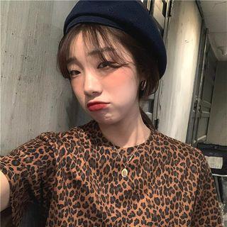 Leopard Short-sleeve T-shirt As Figure - One Size