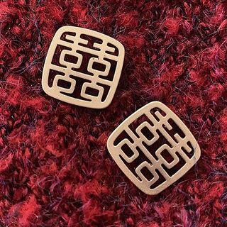 Alloy Wedding Chinese Characters Earring 1 Pair - Gold - One Size