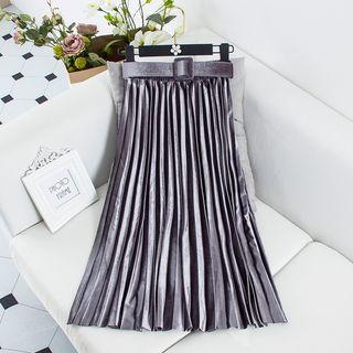 Glitter Pleated Midi Skirt