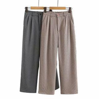 Plaid Straight Leg Dress Pants