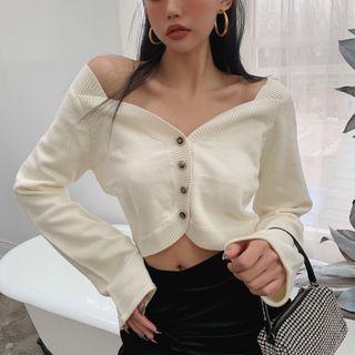Long-sleeve Button Knit Cardigan