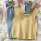 Ribbed-knit Crop Tank Top In 10 Colors