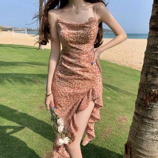 Leopard Print Suspender Skirt