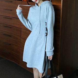 Lace-up Detail Hooded Dress
