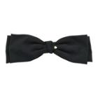 Layered-bow Hair Pin Black - One Size