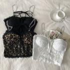 Chain Strap Lace Cropped Camisole Top