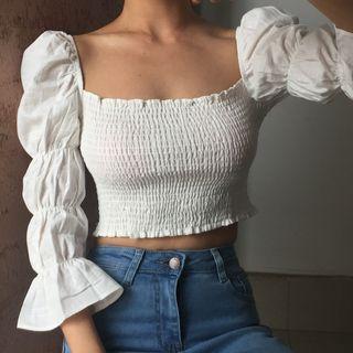 Smocked Crop Blouse