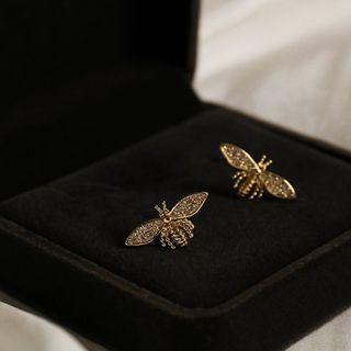 Alloy Bee Earring 1 Pair - Silver Earring - One Size
