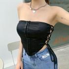 Strapless Lace-up Camisole Top