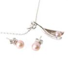 Pea In The Pod Earrings And Necklace Set (plum Pearl)