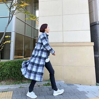 Checked Zip-up Sherpa-fleece Jacket