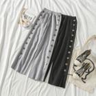 Button-panel Wide-leg Pants