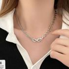 Chunky Chain Layered Stainless Steel Choker Silver - One Size