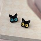 Cat Alloy Earring 1 Pair - C-369 - Black - One Size