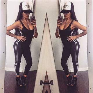 Sleeveless Stripe Trim Jumpsuit