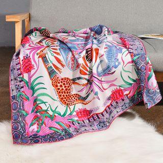 Animal Print Neck Scarf Rose Pink - One Size