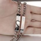 Lettering Metal Bar Chain Bracelet