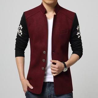 Print Sleeve Single-breasted Jacket