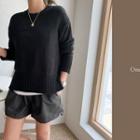 Dip-back Rib-trim Sweater