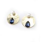 Peal & Water Drop Amphibole Earrings Gold - One Size
