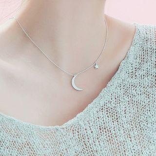Moon Pendent Necklace As Shown In Figure - One Size