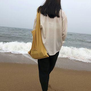 Pleated Plain Shopper Bag