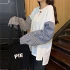 Gingham Sleeve T-shirt