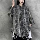 Hooded Patterned Shirt As Shown In Figure - One Size