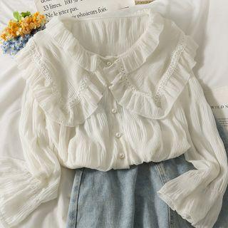 Details Ruffle-trim Loose Shirt